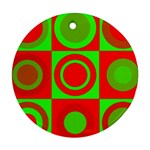 Redg Reen Christmas Background Ornament (Round)