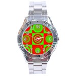 Redg Reen Christmas Background Stainless Steel Analogue Watch