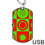 Redg Reen Christmas Background Dog Tag USB Flash (One Side)