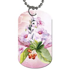 Wonderful Flowers, Soft Colors, Watercolor Dog Tag (one Side) by FantasyWorld7