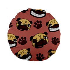 Happy Pugs Standard 15  Premium Round Cushions by Bigfootshirtshop