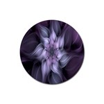 Fractal Flower Lavender Art Rubber Round Coaster (4 pack)  Front