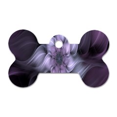 Fractal Flower Lavender Art Dog Tag Bone (two Sides) by Celenk