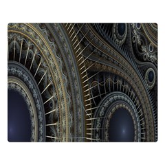 Fractal Spikes Gears Abstract Double Sided Flano Blanket (large)  by Celenk