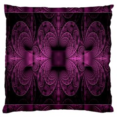 Fractal Magenta Pattern Geometry Large Cushion Case (two Sides) by Celenk