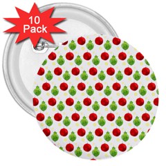 Watercolor Ornaments 3  Buttons (10 Pack)  by patternstudio