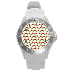 Watercolor Ornaments Round Plastic Sport Watch (l) by patternstudio