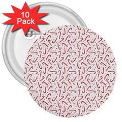 Candy Cane 3  Buttons (10 Pack)  by patternstudio