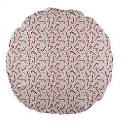 Candy Cane Large 18  Premium Flano Round Cushions by patternstudio
