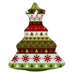 Christmas Spirit Pattern Christmas Tree Ornament (two Sides) by patternstudio