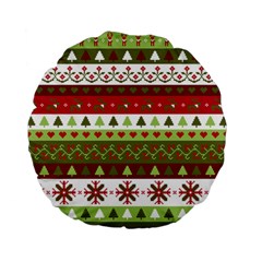 Christmas Spirit Pattern Standard 15  Premium Flano Round Cushions by patternstudio