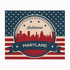 Retro Baltimore Maryland Skyline Small Glasses Cloth (2-side) by Bigfootshirtshop