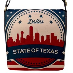 Retro Dallas Texas Skyline Flap Messenger Bag (s) by Bigfootshirtshop