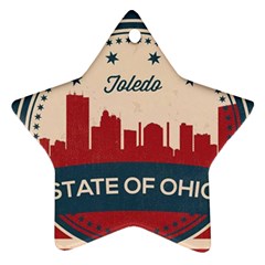 Retro Toledo Skyline Ornament (star) by Bigfootshirtshop