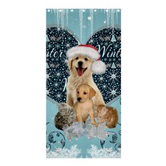 It s Winter And Christmas Time, Cute Kitten And Dogs Shower Curtain 36  X 72  (stall)  by FantasyWorld7