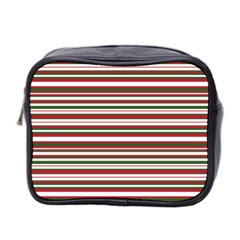 Christmas Stripes Pattern Mini Toiletries Bag 2-side by patternstudio