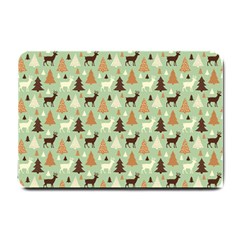 Reindeer Tree Forest Art Small Doormat  by patternstudio