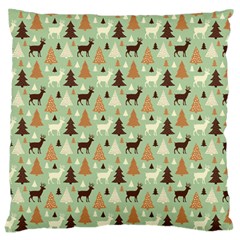 Reindeer Tree Forest Art Large Cushion Case (one Side) by patternstudio