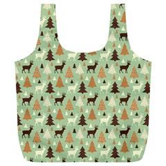 Reindeer Tree Forest Art Full Print Recycle Bags (l) 
