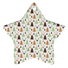 Reindeer Christmas Tree Jungle Art Star Ornament (two Sides) by patternstudio