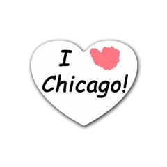 I Heart Chicago  Rubber Coaster (heart)  by SeeChicago
