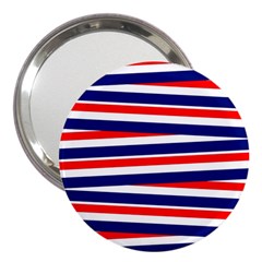 Red White Blue Patriotic Ribbons 3  Handbag Mirrors by Celenk