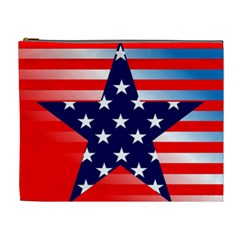 Patriotic American Usa Design Red Cosmetic Bag (xl) by Celenk