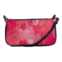 Pink Hearts Pattern Shoulder Clutch Bags by Celenk