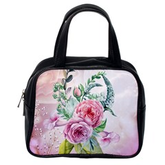 Flowers And Leaves In Soft Purple Colors Classic Handbags (one Side) by FantasyWorld7