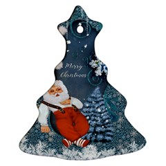 Funny Santa Claus With Snowman Christmas Tree Ornament (two Sides) by FantasyWorld7