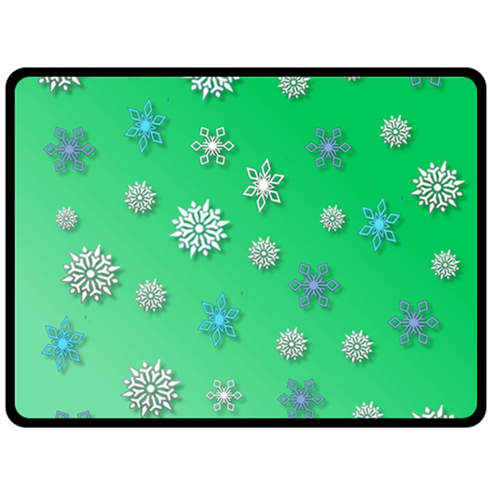 Snowflakes Winter Christmas Overlay Double Sided Fleece Blanket (Large) 