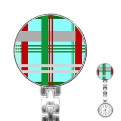 Christmas Plaid Backgrounds Plaid Stainless Steel Nurses Watch by Celenk