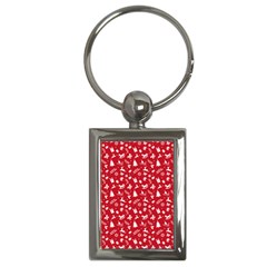 Red Christmas Pattern Key Chains (rectangle)  by patternstudio