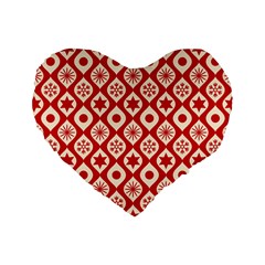 Ornate Christmas Decor Pattern Standard 16  Premium Flano Heart Shape Cushions by patternstudio