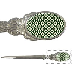 Green Ornate Christmas Pattern Letter Openers by patternstudio