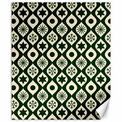 Green Ornate Christmas Pattern Canvas 8  X 10  by patternstudio