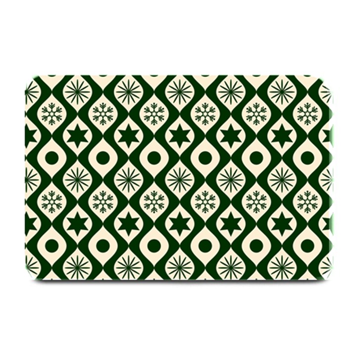 Green Ornate Christmas Pattern Plate Mats