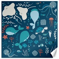 Cool Sea Life Pattern Canvas 12  X 12   by Bigfootshirtshop