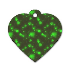 Neon Green Bubble Hearts Dog Tag Heart (one Side) by PodArtist