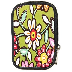 Flowers Fabrics Floral Design Compact Camera Cases by Celenk