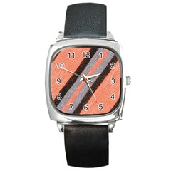 Fabric Textile Texture Surface Square Metal Watch by Celenk