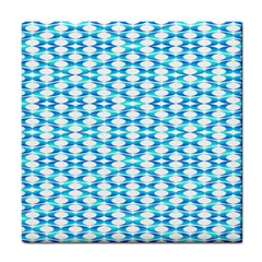 Fabric Geometric Aqua Crescents Tile Coasters by Celenk