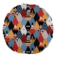 Abstract Diamond Pattern Large 18  Premium Flano Round Cushions by Bigfootshirtshop