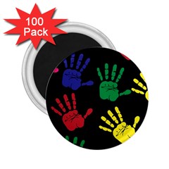 Handprints Hand Print Colourful 2 25  Magnets (100 Pack) 