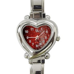 Pattern Backgrounds Abstract Red Heart Italian Charm Watch by Celenk