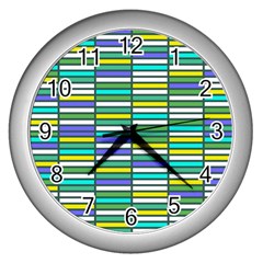 Color Grid 03 Wall Clocks (silver) 