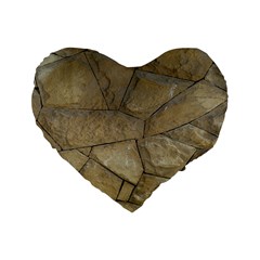 Brick Wall Stone Kennedy Standard 16  Premium Flano Heart Shape Cushions by Celenk