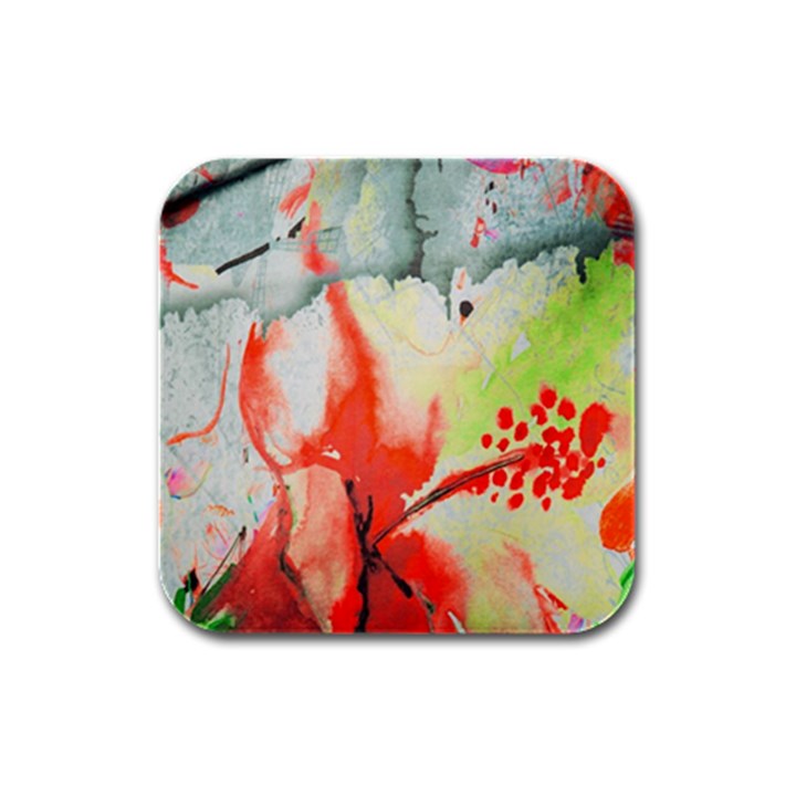 Fabric Texture Softness Textile Rubber Square Coaster (4 pack) 