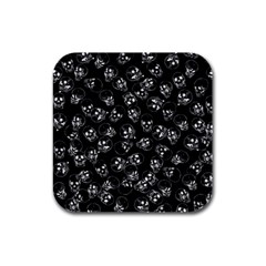 A Lot Of Skulls Black Rubber Square Coaster (4 Pack)  by jumpercat