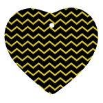 Yellow Chevron Heart Ornament (Two Sides) Back